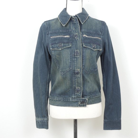 Habitual Jackets & Blazers - Habitual Denim Moto Style Button Up Size 4 Blue Jean Jacket